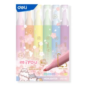 Bút dạ quang Deli U12-6C (6 màu/vỉ)
