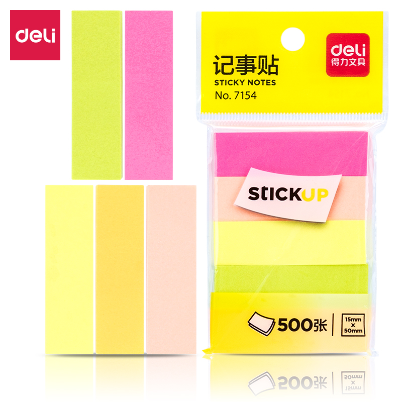 GIấy ghi chú 5 màu giấy Deli 7154 - Ảnh 2