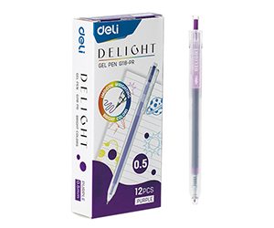 Bút Gel Delight Deli EG118 0.5 mm Tím (12c/Hộp)