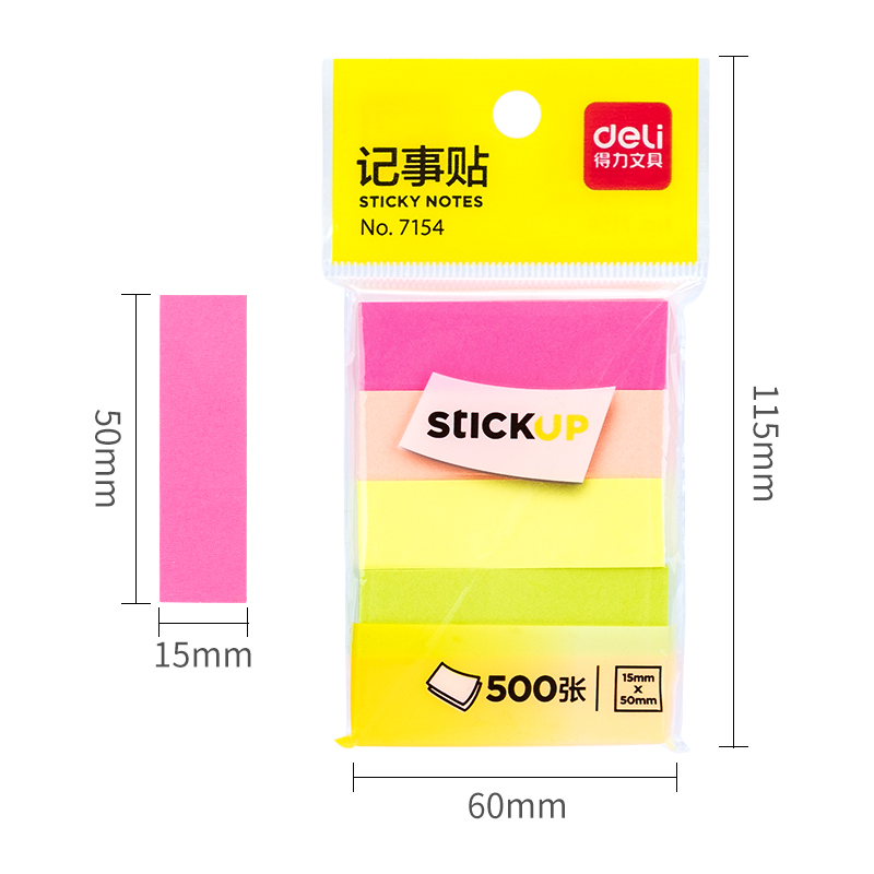 GIấy ghi chú 5 màu giấy Deli 7154 - Ảnh 4