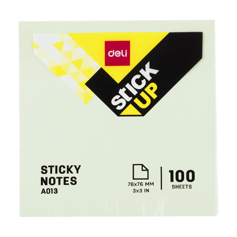 Giấy Ghi Chú Deli Ea01303 3x3 (76x76mm) màu xanh lá