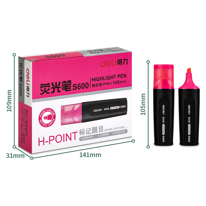 Bút dạ quang Deli ES600 (Hồng) - Ảnh 4