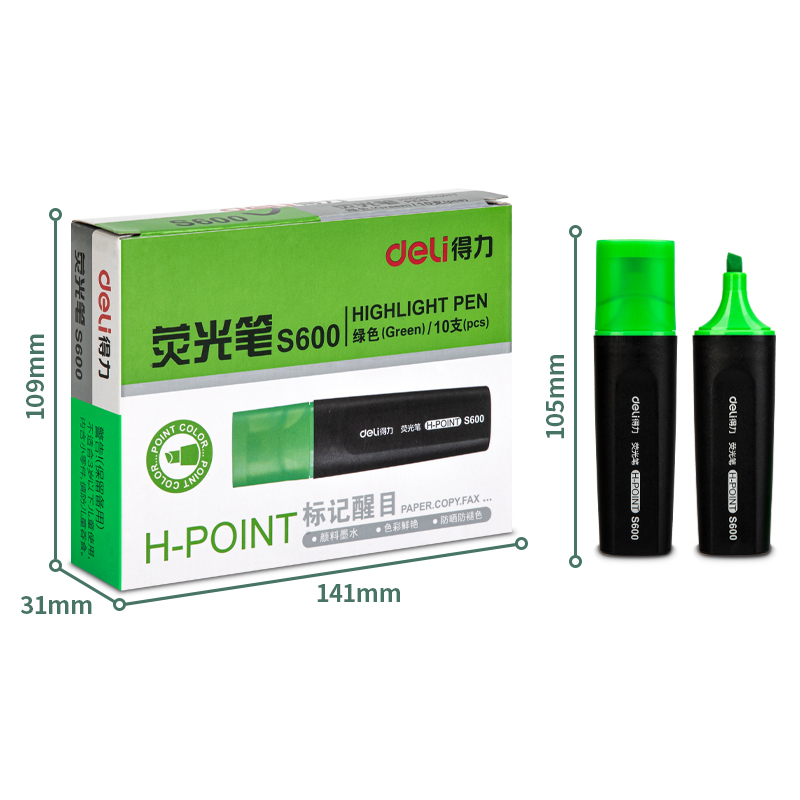 Bút dạ quang Deli ES600 (Xanh lá) - Ảnh 4