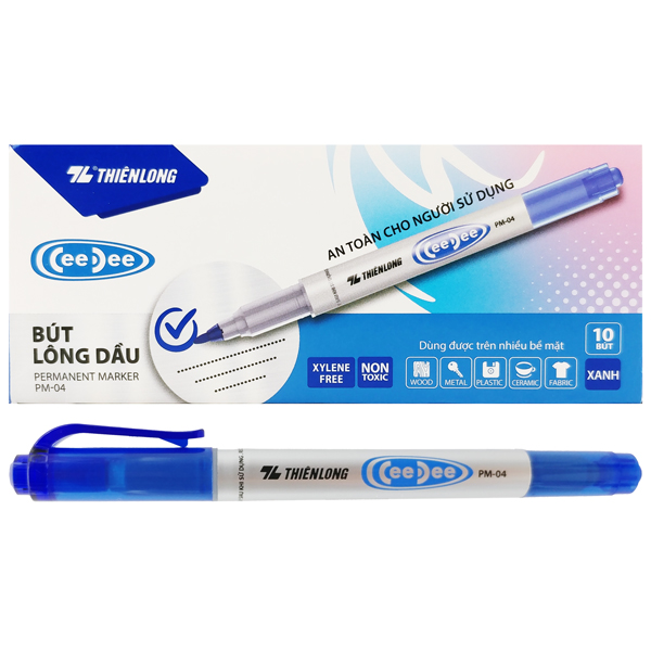 Bút lông dầu Thiên Long PM04 2 đầu (10C/Hộp) - Ảnh 3