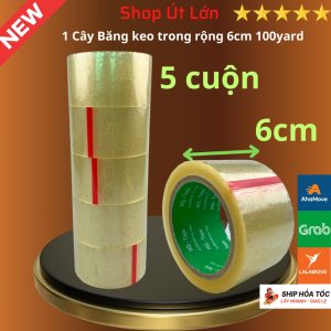 Băng dính 100Y 6cm trong ( 5C/CÂY)