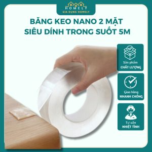 Băng dính 2 mặt 5M - 1cm