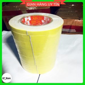 Băng dính xốp vàng 2 mặt 5cm (6 cuộn/cây)