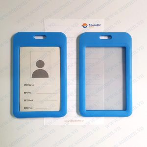 Bao thẻ đứng nhựa cứng màu xanh dương