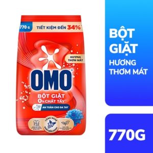 Bột Giặt Omo Thơm Mát 770g (18 gói/ thùng)