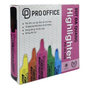 Bút dạ quang Pro office HL500 màu vàng (10c/hộp)