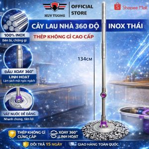 Cây lau nhà 360 tay cầm inox