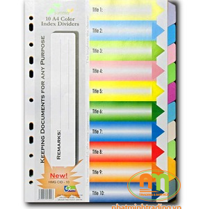 Chia FILE giấy 10 màu có số