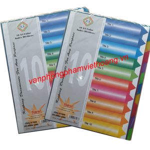 Chia FILE nhựa 10 màu có số