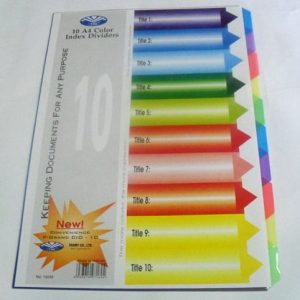 Chia FILE nhựa 10 màu có số