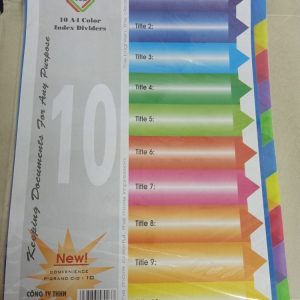 Chia FILE nhựa 10 màu có số