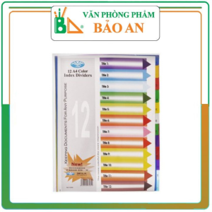 Chia FILE nhựa 12 màu có số