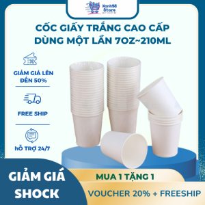 Cốc giấy trắng 7OZ (50c/lốc)