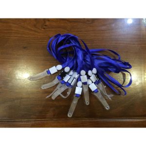 Dây thẻ lụa màu xanh dương