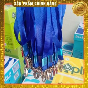 Dây thẻ lụa móc xoay bản to (1.5cm) - CYAN
