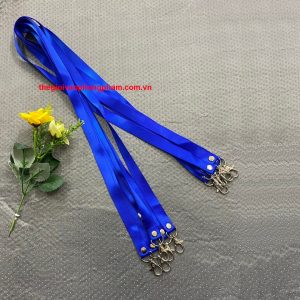 Dây thẻ lụa móc xoay bản to (1.5cm) - CYAN