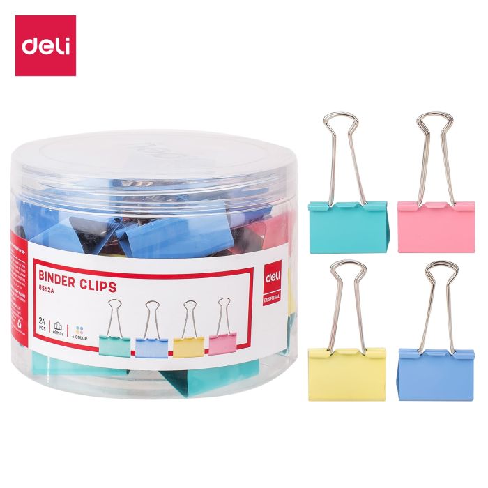 kẹp bướm màu 41mm deli - Ảnh 2
