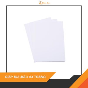 Giấy bìa màu trắng ofset khổ A4 (100 tờ/tập)