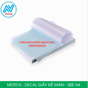 Giấy Decal A4 đế xanh 100T/Xấp