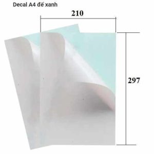 Giấy Decal A4 đế xanh 100T/Xấp