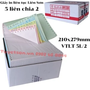 Giấy in liên tục 5 Liên A4 (210x279mm)