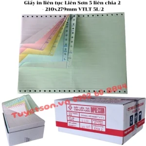Giấy in liên tục 5 Liên A4 (210x279mm)