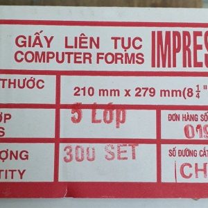 Giấy in liên tục 5 Liên A4 (210x279mm)