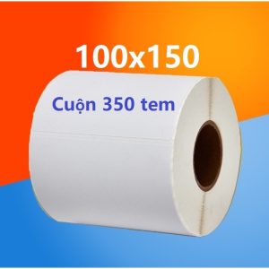 Giấy in nhiệt 100x150 cuộn 350 tem