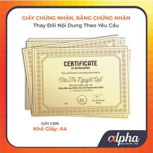 Giấy in sần in chứng chỉ A4