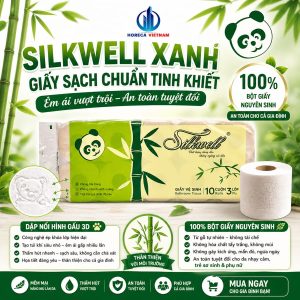 Giấy vệ sinh Silkwell xanh (12 cuộn/bịch)