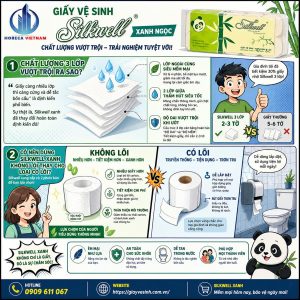 Giấy vệ sinh Silkwell xanh (12 cuộn/bịch)