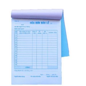 Hóa Đơn Bán Lẻ A4 2 Liên