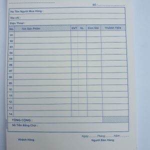 Hóa Đơn Bán Lẻ A5 1 Liên