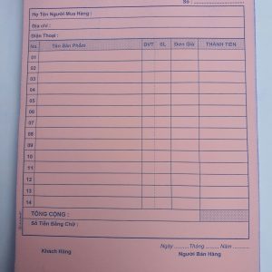 Hóa Đơn Bán Lẻ A5 2 Liên