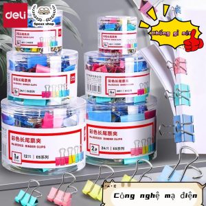Kẹp bướm màu 15mm Deli