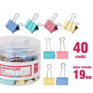 Kẹp bướm màu 19mm deli