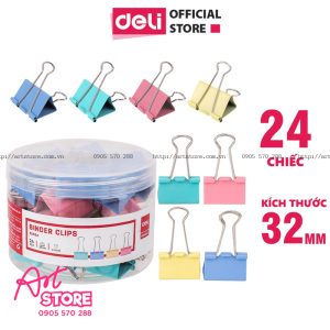 Kẹp bướm màu 25mm deli