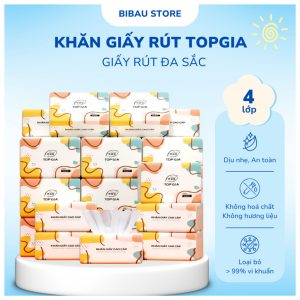 Khăn giấy rút Top Gia, thùng 30 gói 4 lớp cao cấp tiện lợi