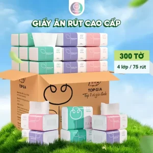 Khăn giấy rút Top Gia, thùng 30 gói 4 lớp cao cấp tiện lợi