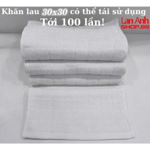 Khăn lau đa năng 30*30 trắng