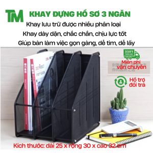 Khay hồ sơ đứng 3 ngăn