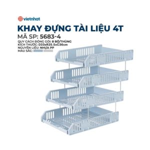 Khay tài liệu sắt 4 tầng