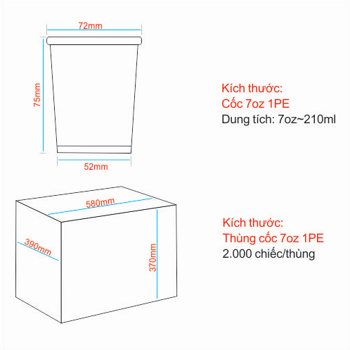 Cốc giấy 7oz VC (50C/ lốc) - Ảnh 4