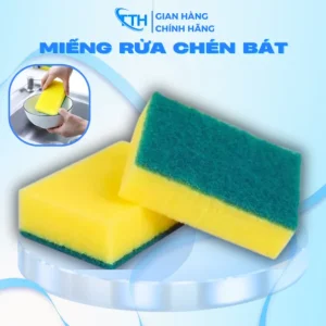Mút Rửa Chén 2 Mặt Xanh Vàng