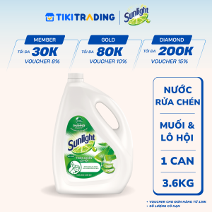 Nước Rửa Chén Sunlight Muối Khoáng Và Lô Hội 3.6kg