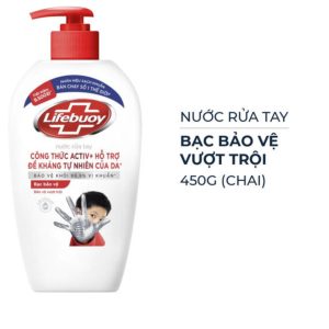 Nước Rửa Tay Lifebuoy Bạc Bảo Vệ chai 450g